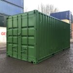 Shipping container painted green