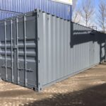 Shipping container painted grey